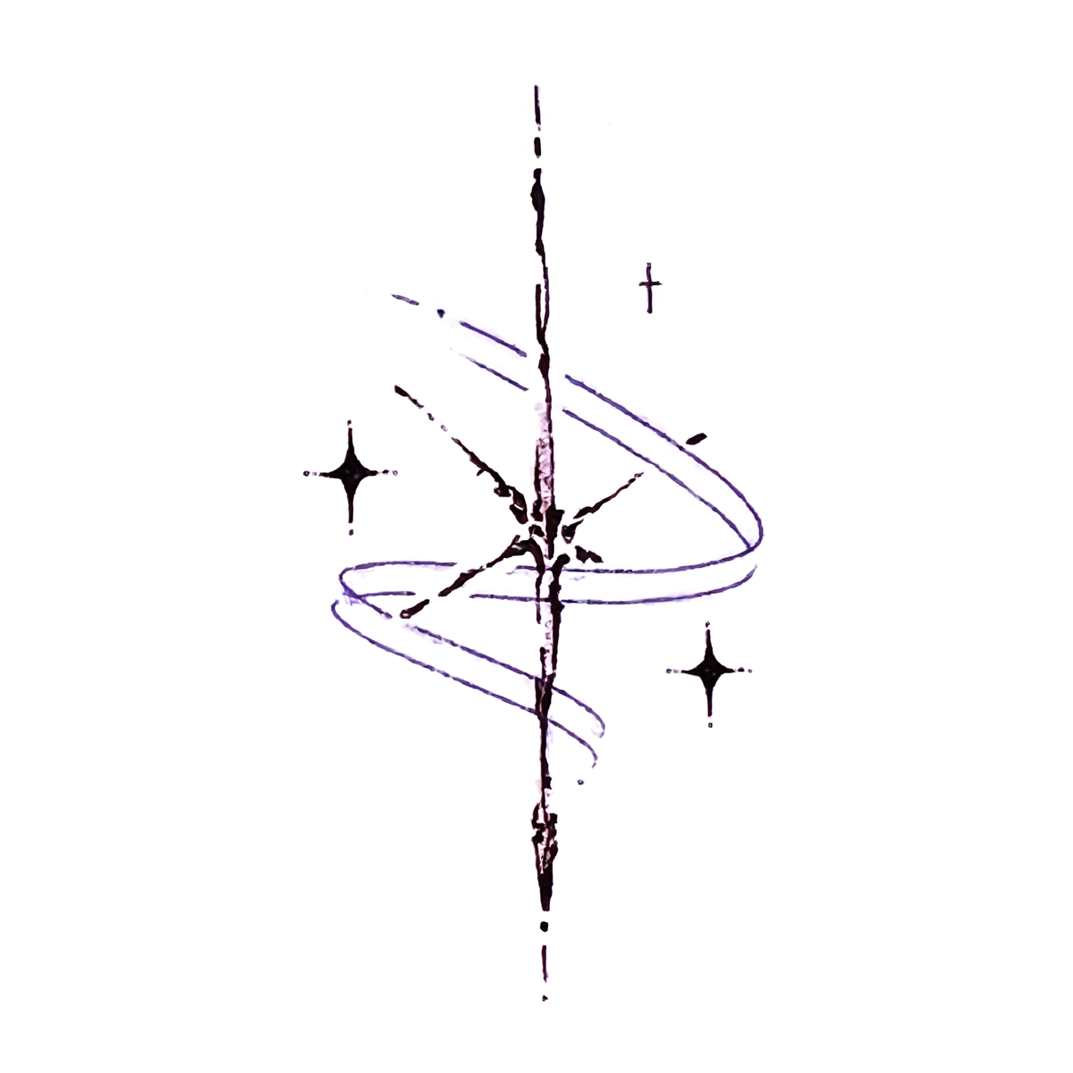 Purple Sketch Star Wand
