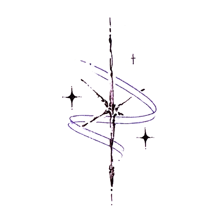 Purple Sketch Star Wand