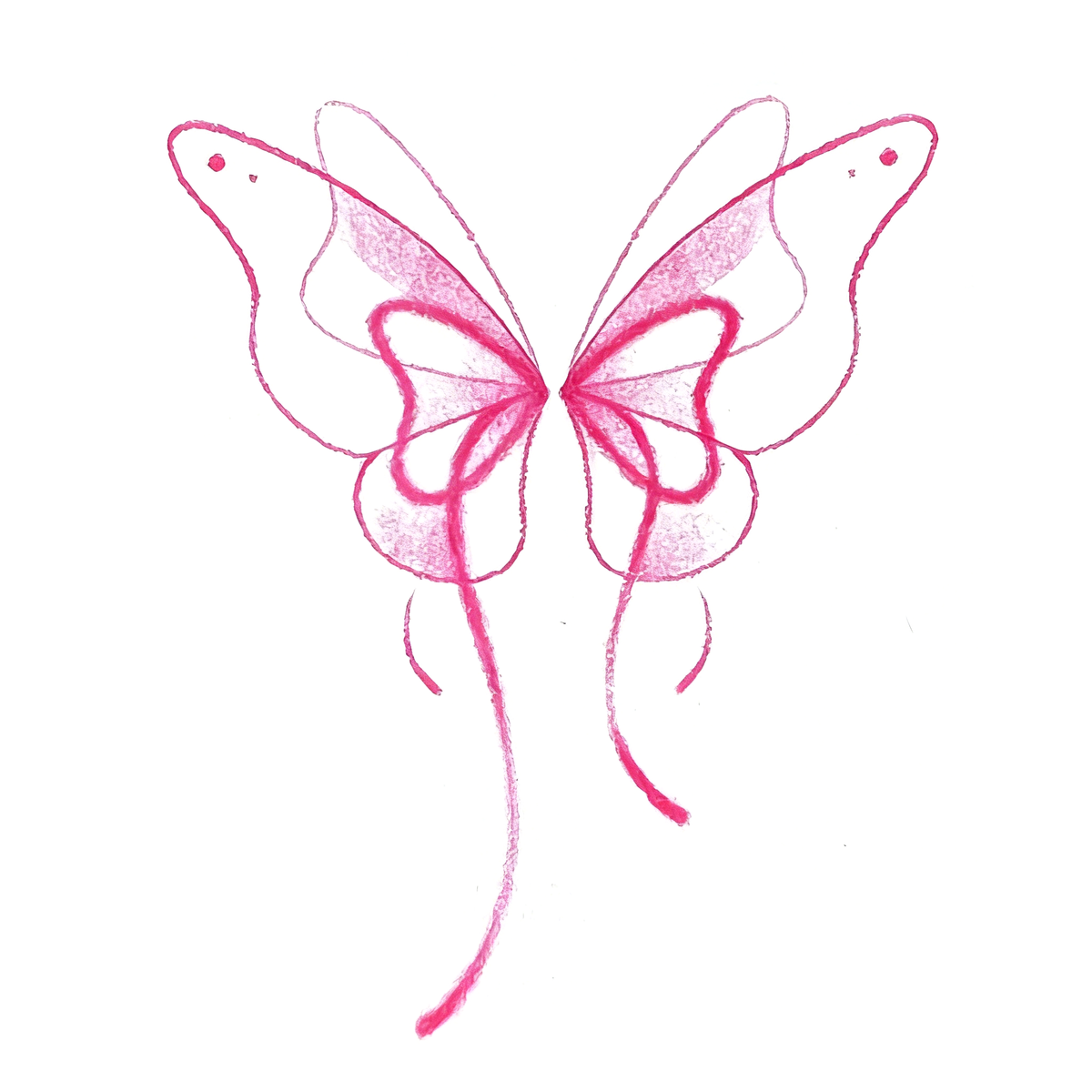 Pink Line Art Butterfly