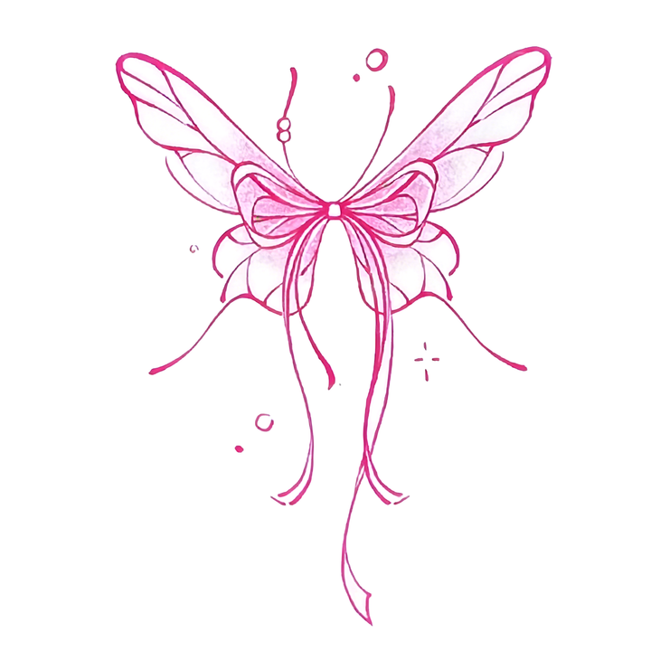 Pink Bow Fairy Wing