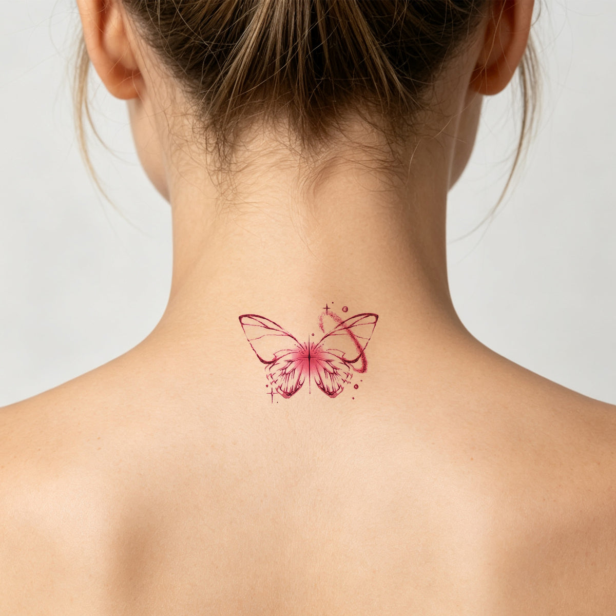 Soft Pink Ink Wash Butterfly Mini