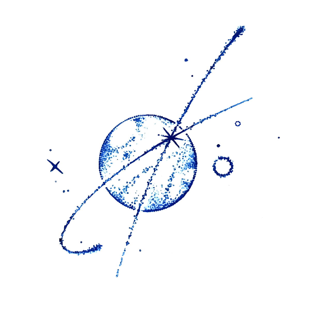 Minimal Blue Celestial Planet Mini