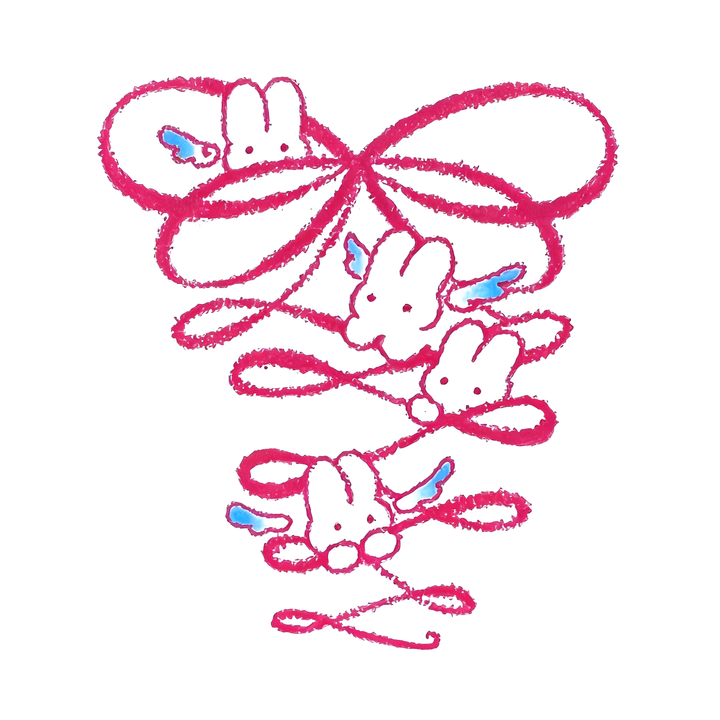 Pink Bow Angel Bunnies