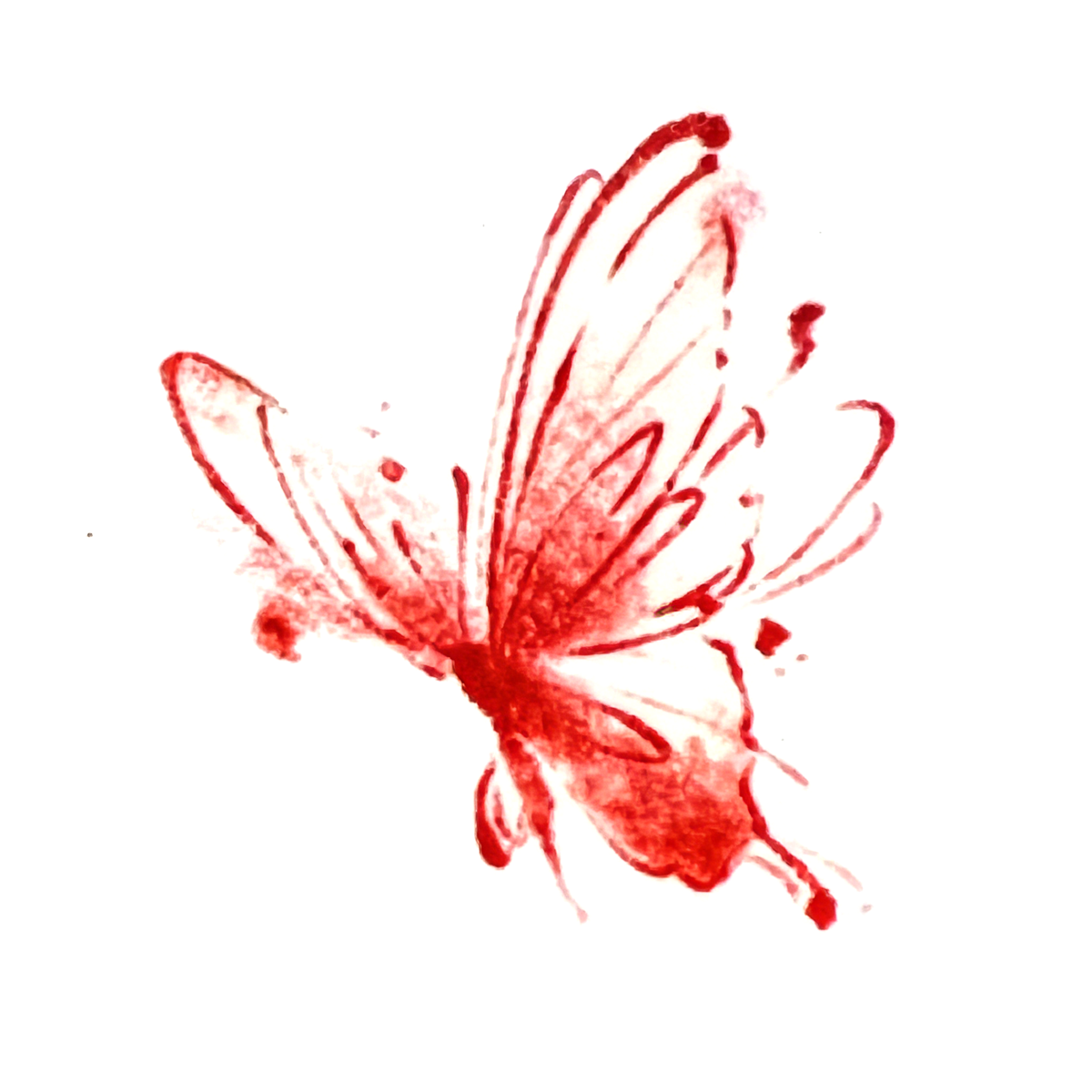 Red Ink Splash Butterfly