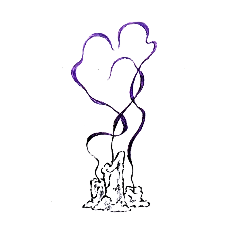 Purple Smoke Heart Incense
