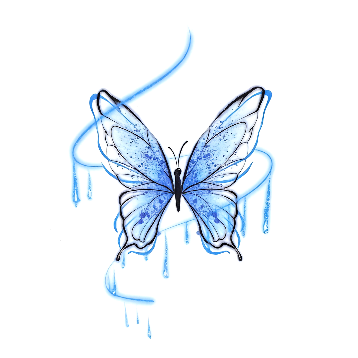 Blue Water Drip Butterfly