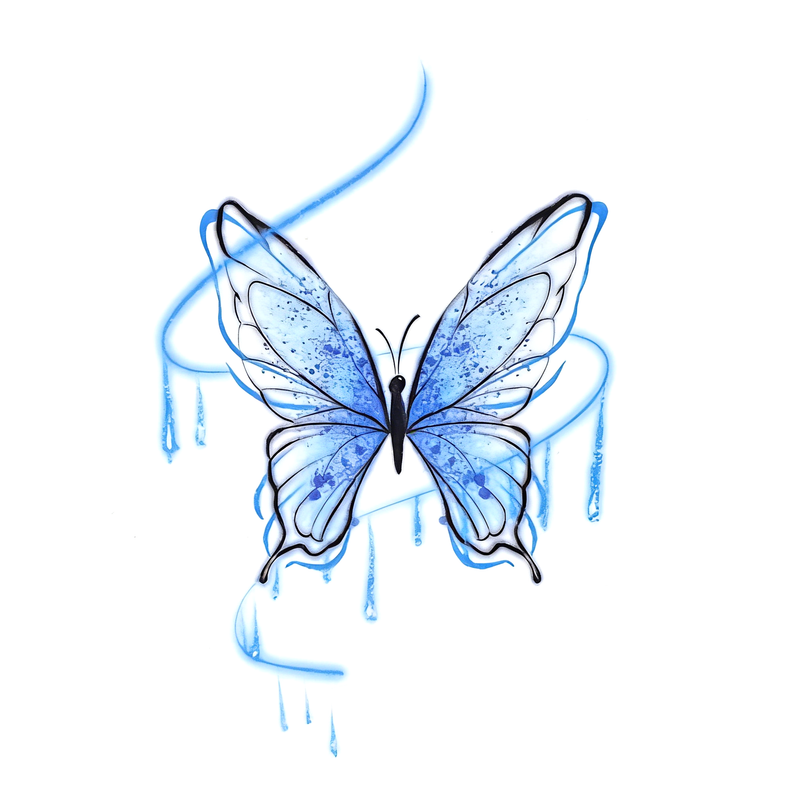 Blue Water Drip Butterfly